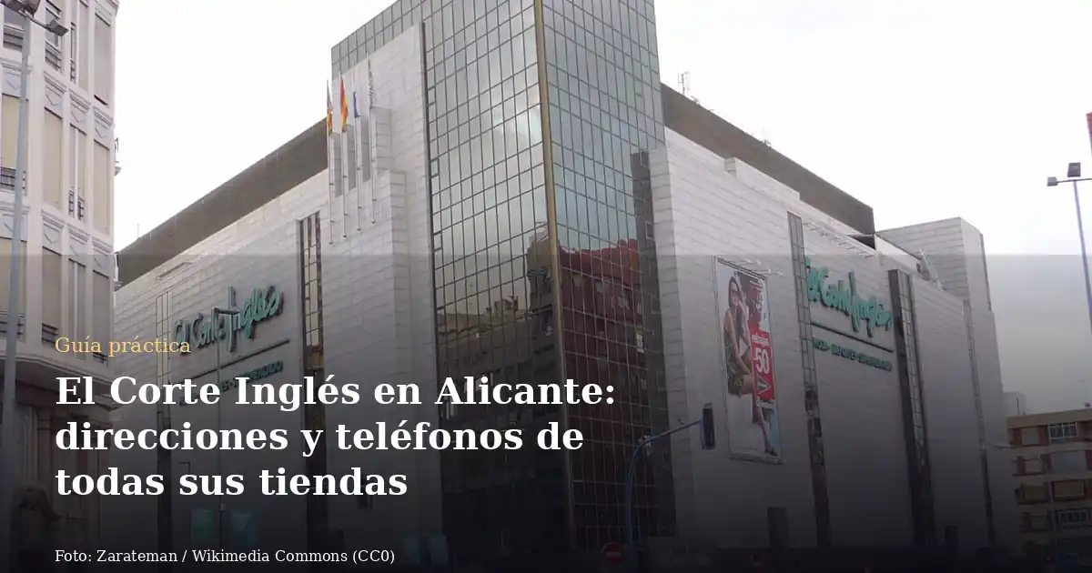 El Corte Inglés en Alicante: direcciones y teléfonos de todas sus tiendas