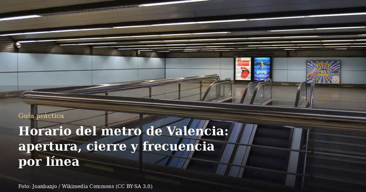 Horario del metro de Valencia: apertura, cierre y frecuencia por línea